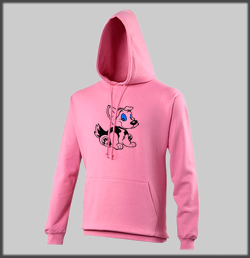 Caroon Husky Sitting Hoodie